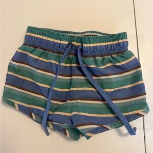 Minnow - Striped Blue & Green Swim Shorts
